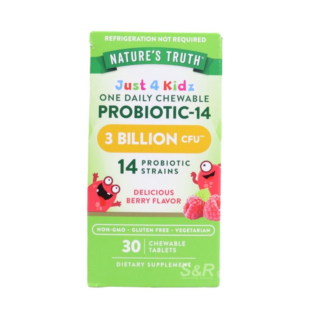 Nature's Truth Just 4 Kidz Probiotic-14 Berry Flavor 30 tablets